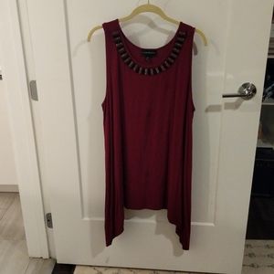 Lane Bryant shark bite top with embellished collar